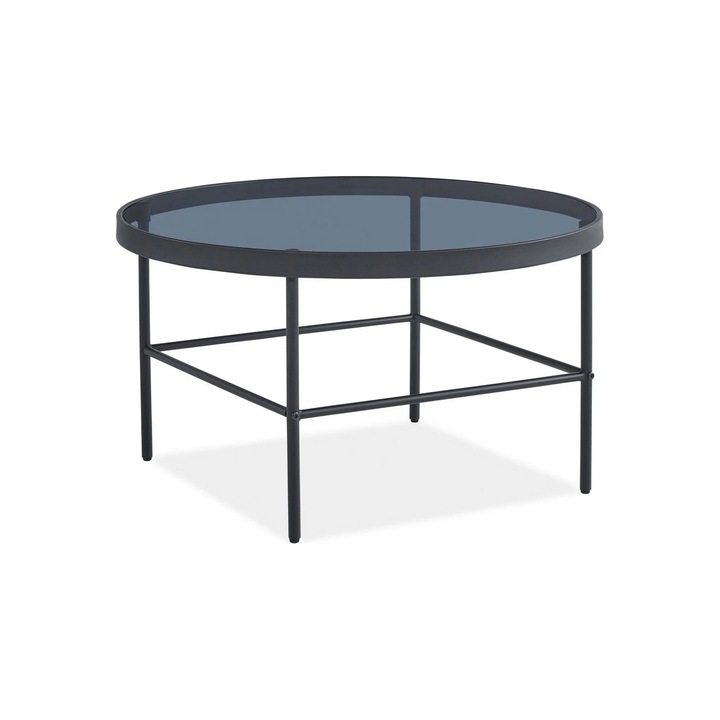 Masuta Vanessa, sticla/metal, 80x80x45 cm, negru