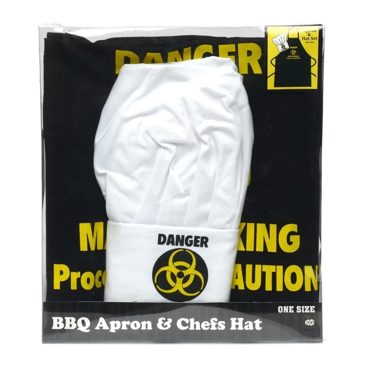 Set sort de gatit si boneta "Danger, Man Cooking", bumbac, 59 x 78 cm, IGGI