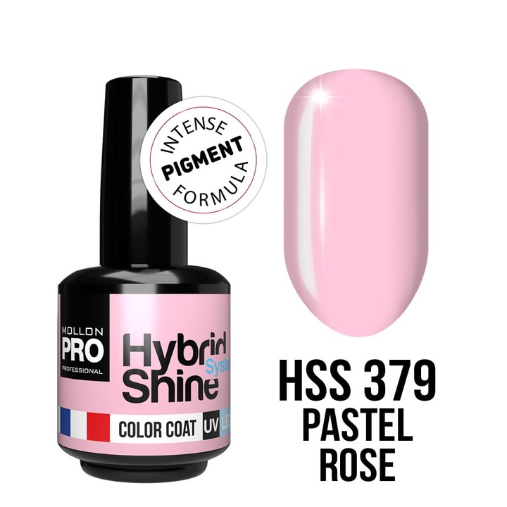 Oja hibrida Hybrid Shine System, 379 Pastel Rose, 8 ml, culoare pastelata