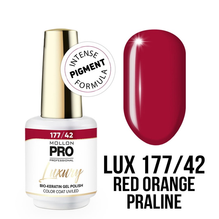 Oja hibrida 177/42 Red Orange Praline, Mollon PRO, 8 ml, sistem 3-faze, rezistent la zgarieturi