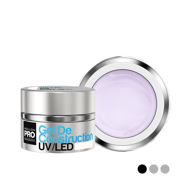 Gel de constructie UV/LED, 30 ml, Mollon PRO, formula auto-nivelanta, rezistent la deteriorare