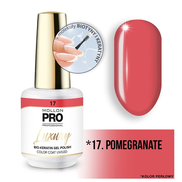 Oja hibrida 17 Pomegranate, Mollon PRO, 8 ml, sistem 3-faze, rezistent la zgarieturi