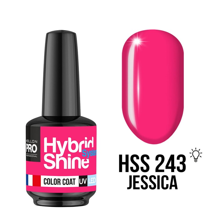 Oja hibrida MOLLON Hybrid Shine System UV/LED, 8 ml, 3 saptamani rezistenta, aplicare rapida