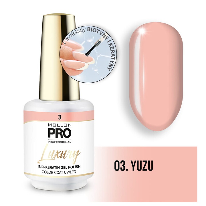 Oja hibrida 03 YUZU, Mollon PRO, 8 ml, sistem 3-faze, rezistent la zgarieturi
