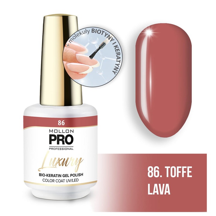 Oja hibrida 8 ml, Toffee Lava, Mollon PRO, 3-fazic, rezistent la zgarieturi