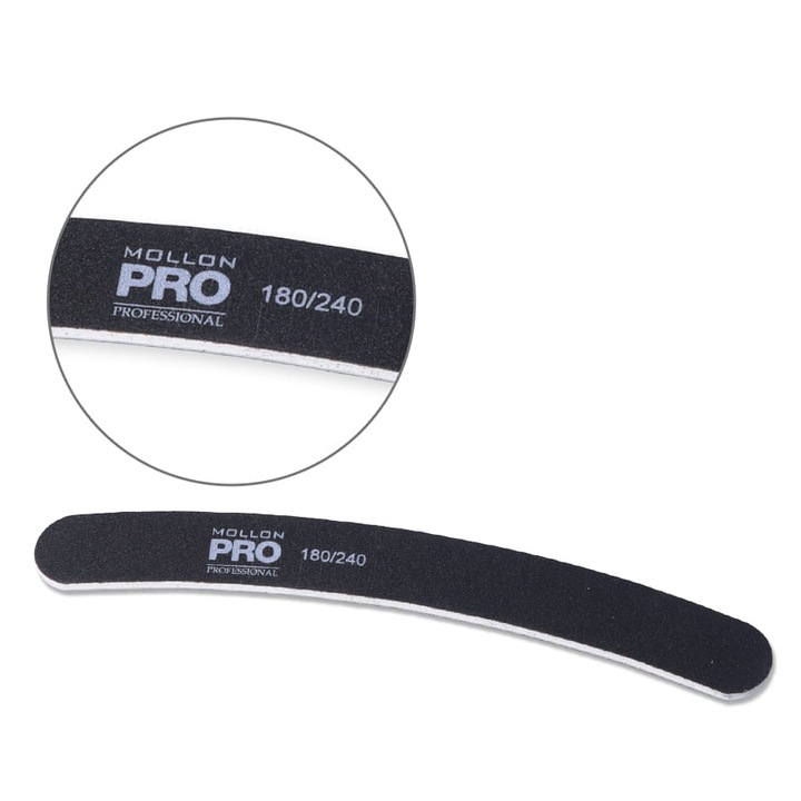 Pilnice cosmetice set, Mollon PRO, banan 180/240, rezistent la apa, zmywalne