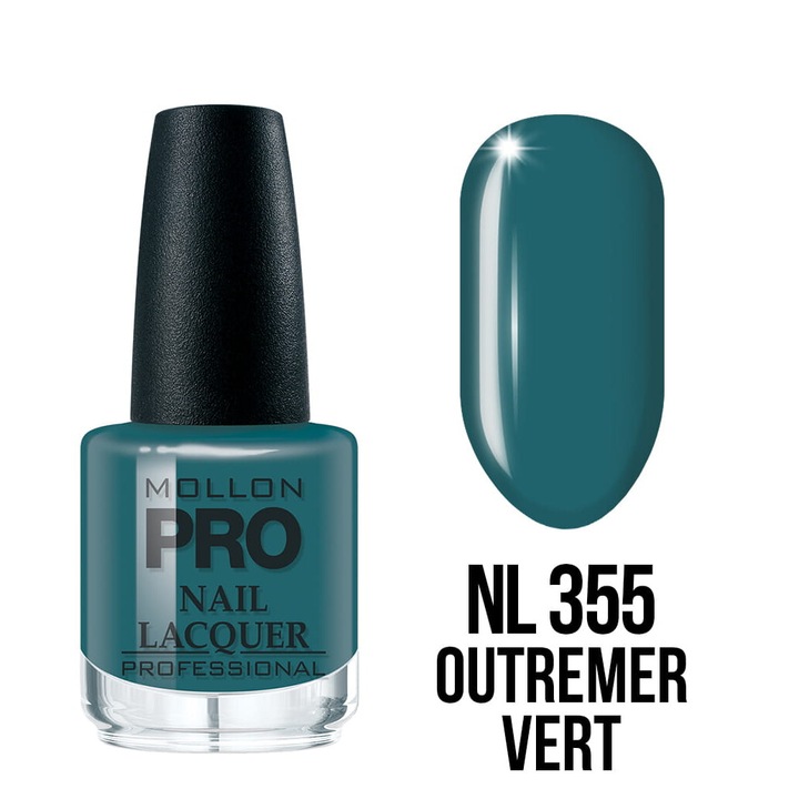 Oja clasica 15 ml, Mollon PRO, verde, rezistenta peste 7 zile