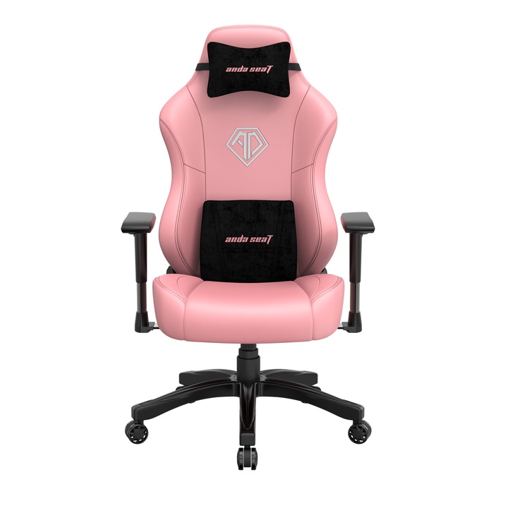 Scaun de gaming Anda Seat Phantom 3 L din piele roz, rotativ