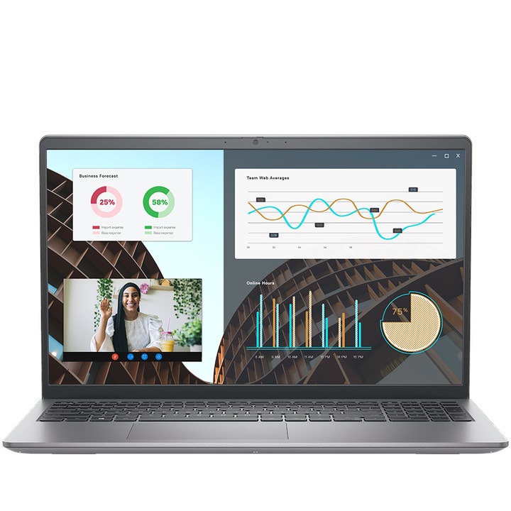 Dell Vostro 3530 laptop, 3530-i3-8-512-BG, 15,6", Intel Core i3-1305U (5 magos), Intel Iris Xe Graphics, 8 GB 2666 MHz (1x8 GB) DDR4, ezüst