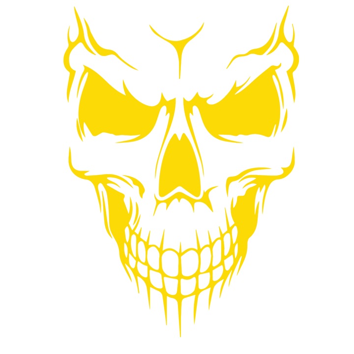 Sticker auto - Craniu - Auriu - 18x25 cm