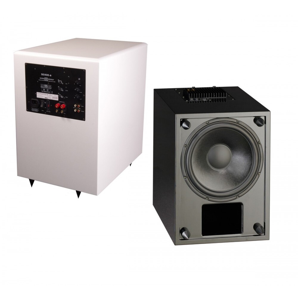 Subwoofer activ Acoustique Quality Pontos W, 12 inch, pentru sistem home cinema sau stereo, MDF, negru