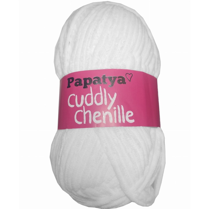 Tűz textil Papatya Cuddly Chenille, 100% mikroszálas, fehér, 100g - 120mb