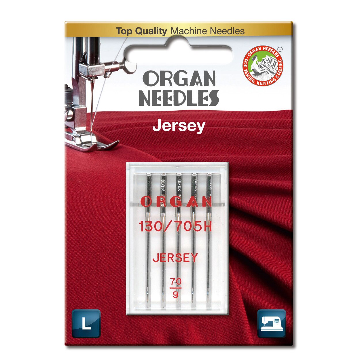 Ace de cusut casnice Organ Jersey - finete 70, 5 buc