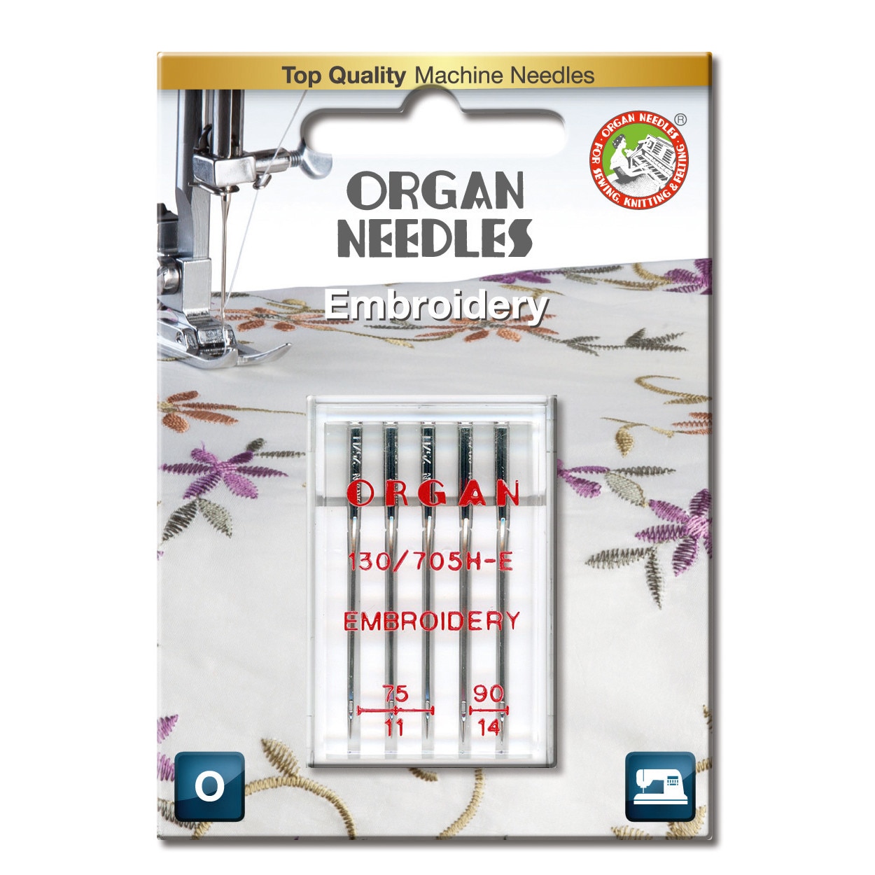 Ace de brodat casnice Organ Embroidery - finete(75/90), 5 buc