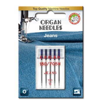 Ace de cusut casnice Organ Jeans - finete 100, 5 buc Ace de cusut casnice Organ Jeans - finete 100, 5 buc