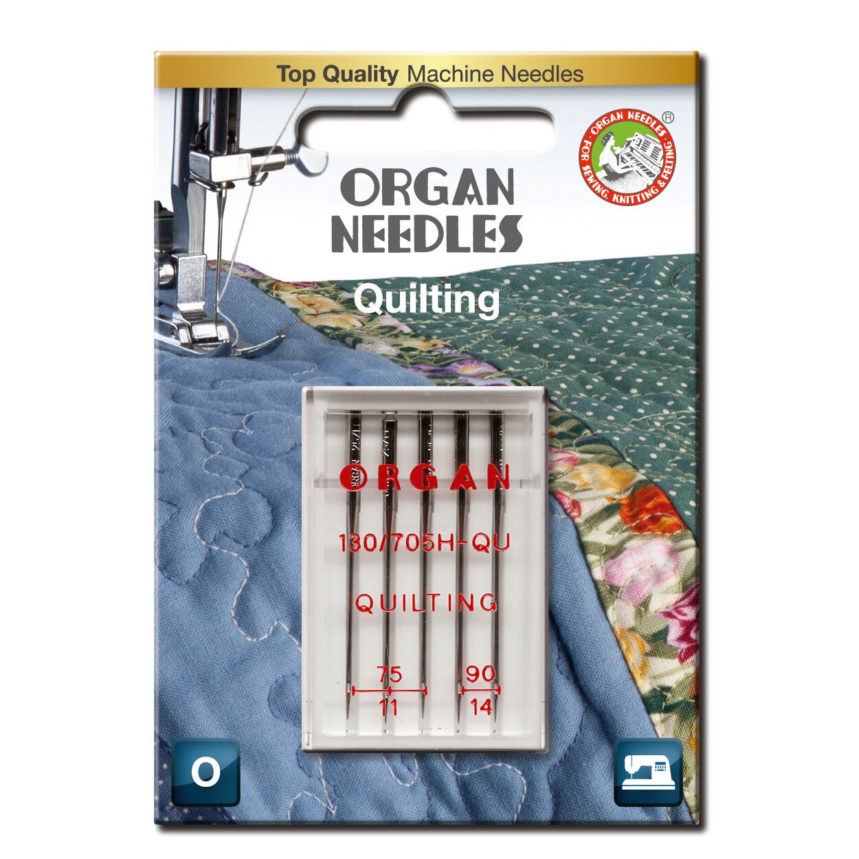 Ace de cusut casnice Organ Quilting - finete (75-90), 5 buc
