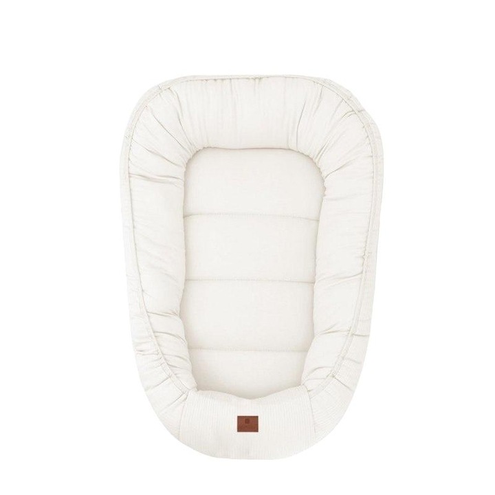 Cosulet bebelus pentru dormit MimiNu Soft, bumbac, antialergic, 75x55cm, ecru