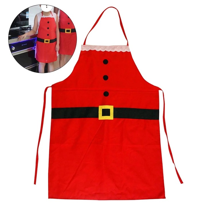 Престилки за кухня и барбекю, Коледна престилка, празнична украса, 67x18x0.1cm, многоцветни