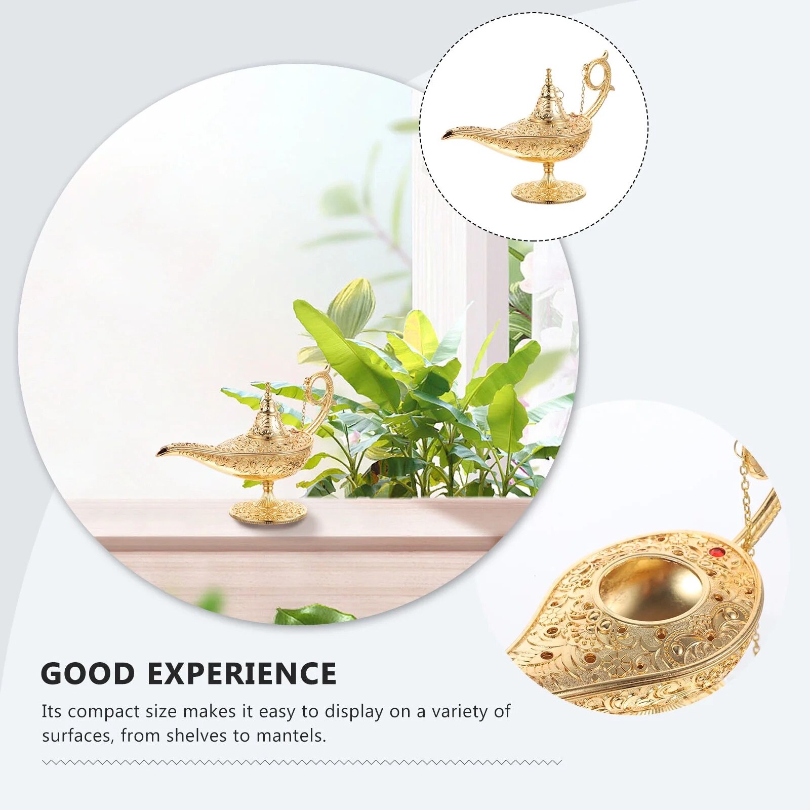 Lampa de dorinte decorativa retro, 19x11x7cm, aliaj, aurie - eMAG.ro