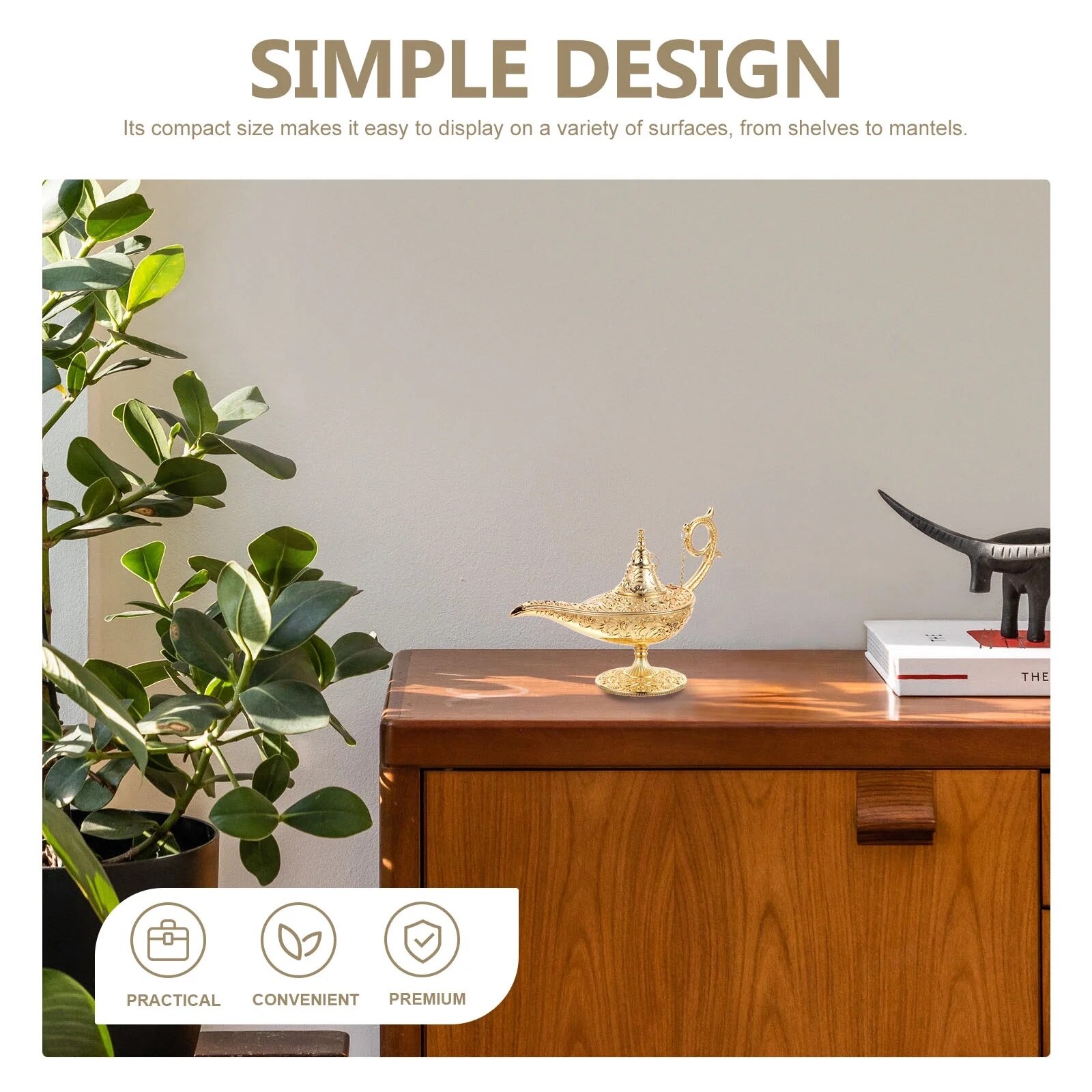 Lampa de dorinte decorativa retro, 19x11x7cm, aliaj, aurie - eMAG.ro