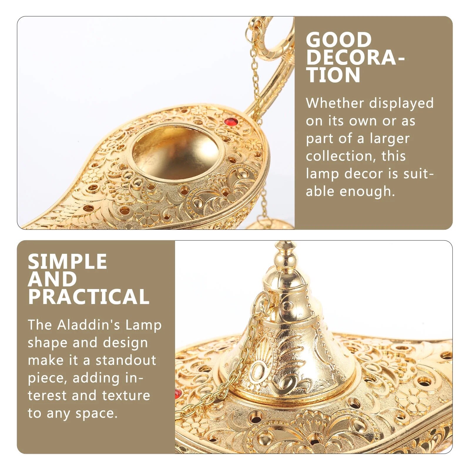 Lampa de dorinte decorativa retro, 19x11x7cm, aliaj, aurie - eMAG.ro