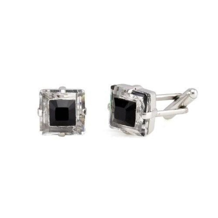 Butoni camasa Black & White Carla Brillanti cu cristale Swarovski