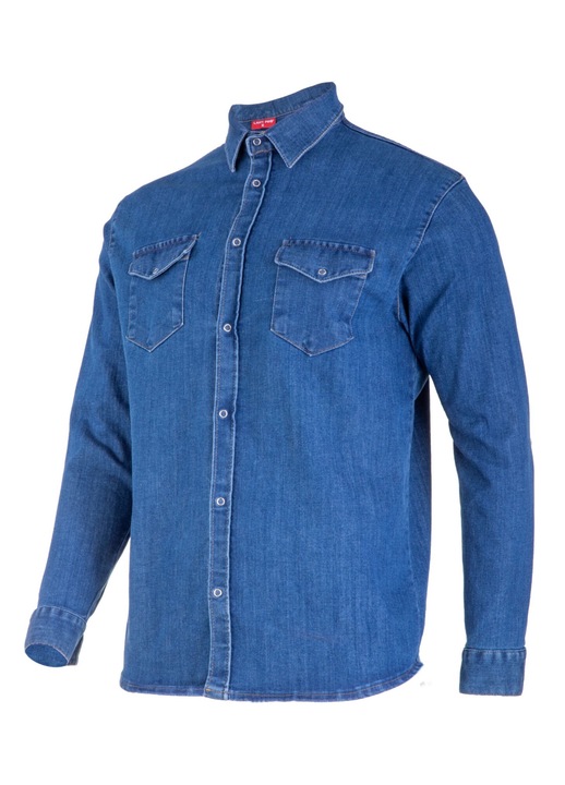 Camasa barbati, Lahti Pro, denim, flexibilitate, albastru, bumbac/poliester, M INTL