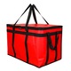 Червена термоизолирана чанта за доставка, 58x38x35 см, идеална за транспортиране на топла и студена храна, практичен комплект за пикник и пътуване.