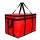 Червена термоизолирана чанта за доставка, 58x38x35 см, идеална за транспортиране на топла и студена храна, практичен комплект за пикник и пътуване.