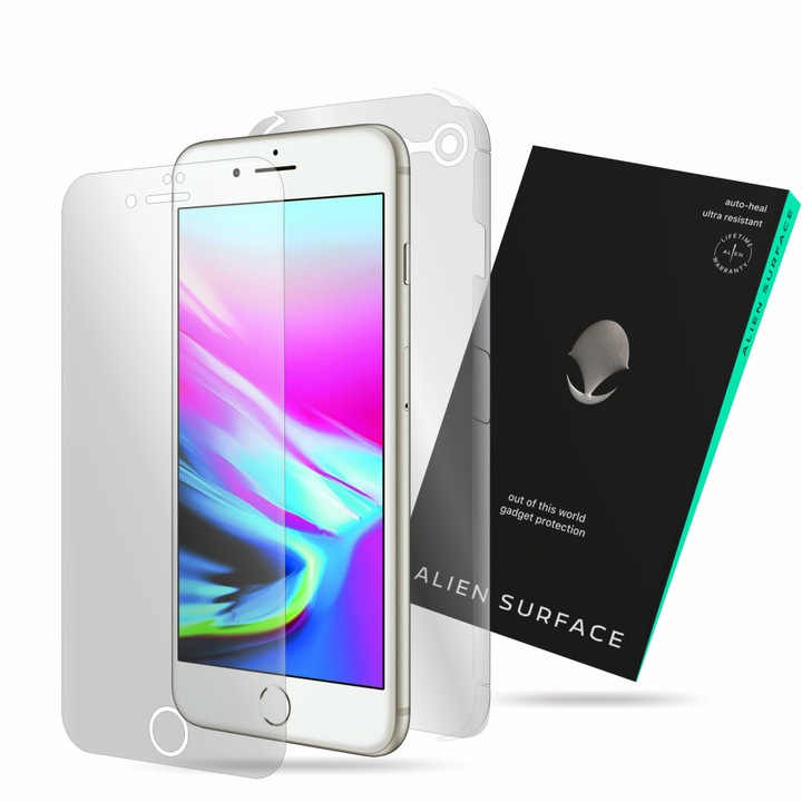 Alien Surface, Apple iPhone 8, képernyővédő fólia, hátsó, oldal