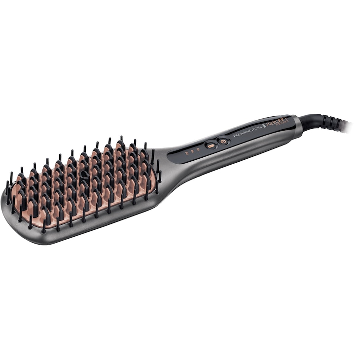 Remington CB7480 Keratin Protect hajsimító kefe, ionos kondicionálás, 3 különböző hőmérséklet, újgenerációs kerámia bevonat, szürke