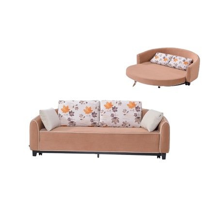 Canapea extensibila Kring Abby, rotunda, material textil, 200x120x85 cm, Maro