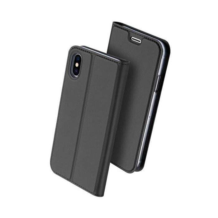 Husa carte flip wallet Dux Ducis pentru iPhone 10 / X / XS, gri