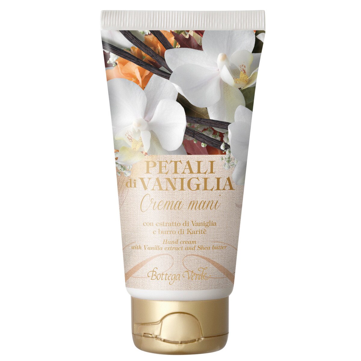 Crema pentru maini cu extract de vanilie si unt de shea - Petali di Vaniglia, 75 ML, Bottega Verde