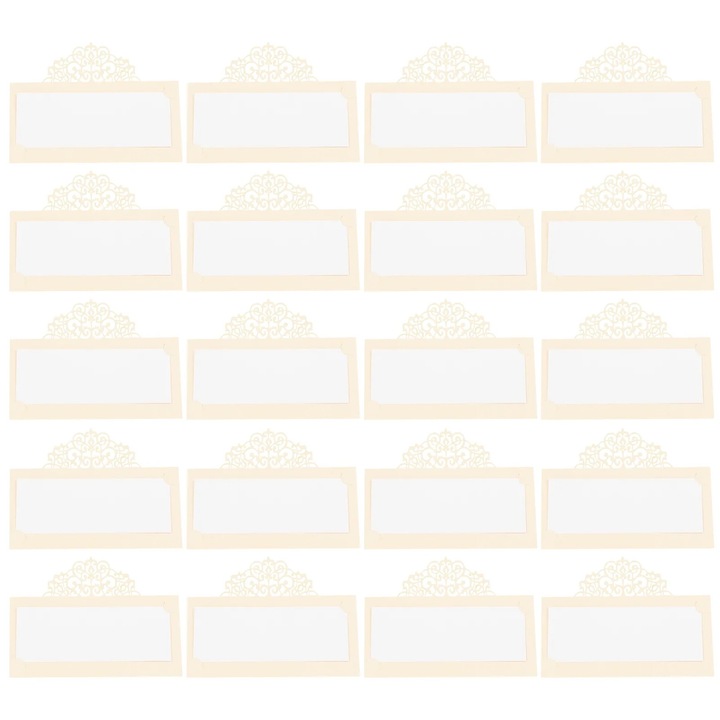 Set 50 bucati carduri de masa albe, 9x9cm, pentru petreceri, nunti, evenimente