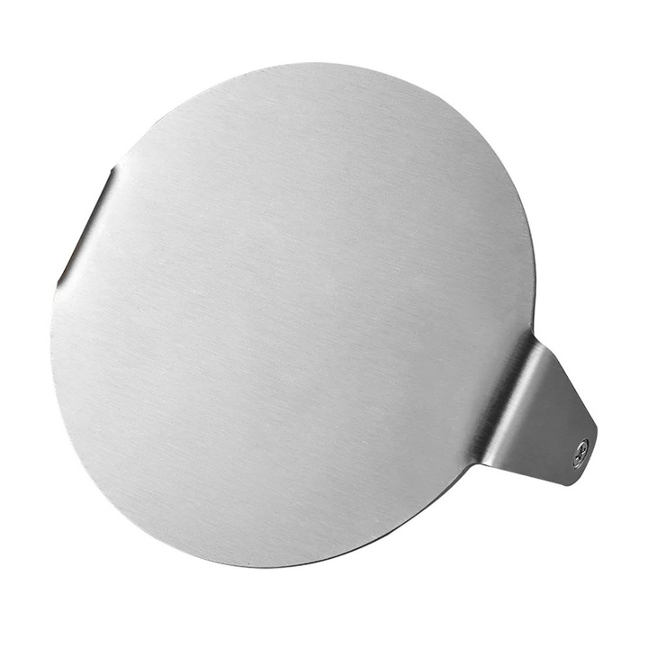 Presa pentru burgeri din otel inoxidabil si lemn, 16x15x8.5cm, argintie