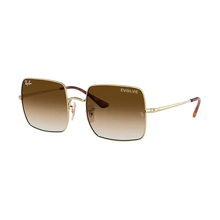 Слънчеви очила Ray-Ban RB1971 с квадратна форма, металически, златисто-кафяви градиентни лещи, стандартен размер