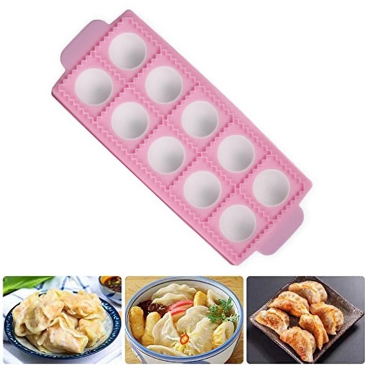 Set forme ravioli din plastic, dimensiuni 26.6x10.6cm, pentru prepararea pastelor si deserturilor