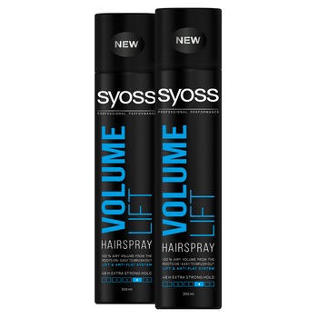 Pachet promo: 2 x Fixativ Syoss Volume Lift pentru volum, 2 x 300 ml Pachet promo: 2 x Fixativ Syoss Volume Lift pentru volum, 2 x 300 ml