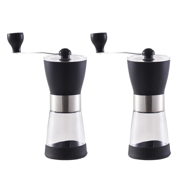 Rasnita pentru sare si piper, set, mecanism de calitate, grosime ajustabila, design usor de umplut, 10x20cm