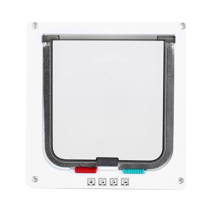 Вратичка за котки и малки кучета М бяла с 4-странно заключване размери 20х19х5.5см