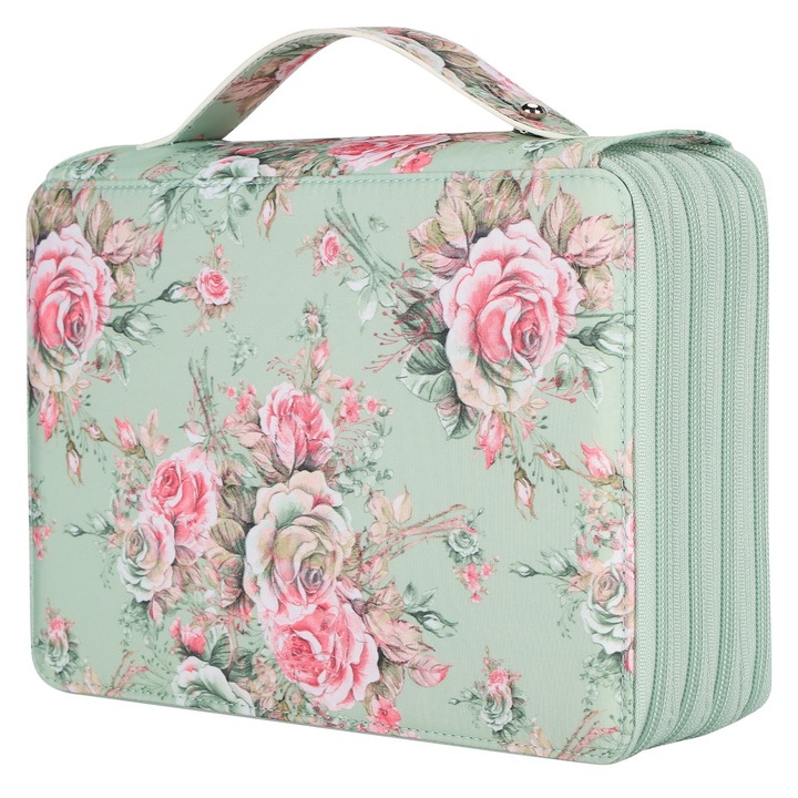 Моливник с 200 гнезда, печат на рози, 4 слоя, 20,5x28x7см