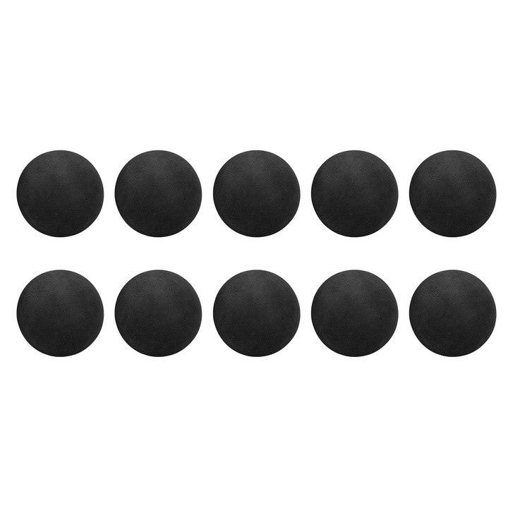 Set de 10 mingi de golf din spuma EVA, Enforose, 65mm, negru, pentru antrenament in interior si exterior