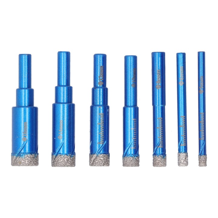 Set burgiu diamant, 5-16mm, Enforose, pentru Gresie Ceramica, albastru, 7 buc