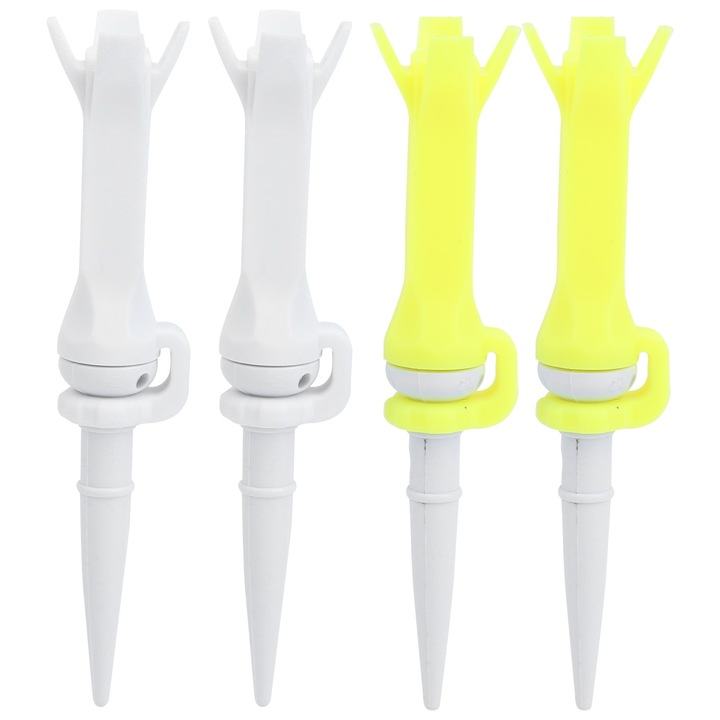 Set 4 tee-uri golf, Enforose, plastic PU, alb si galben fluorescent, usor, rezistent