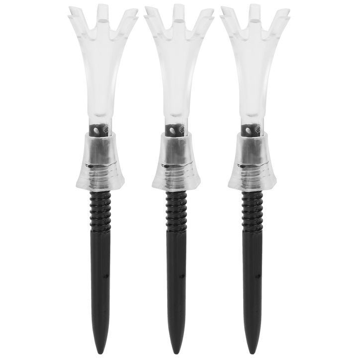 Set 3 suporturi de golf reglabile, Enforose, plastic alb transparent, 80x18mm