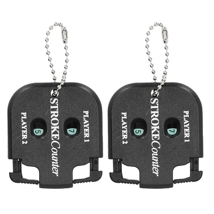 Set 2 contori portabili de scoruri de golf, Enforose, negru, 5x5.5cm