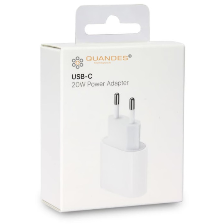 Incarcator, QUANDES, compatibil cu iPhone, 20W, USB-C, PD