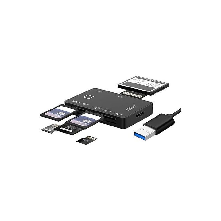 7 az 1-ben kártyaolvasó, USB 3.0, PC/kamera, SD, Micro SD, CF, MS