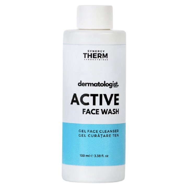 Gel de curatare fata cu triple beneficii, Dermatologist Active face wash 100 ml, Synergy Therm